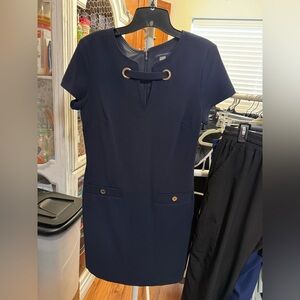 Tommy Hilfiger Navy Mini Dress with Gold Accents